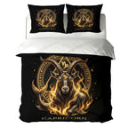 Capricorn Sacred Golden Horned Goat Duvet Cover Bedding Set