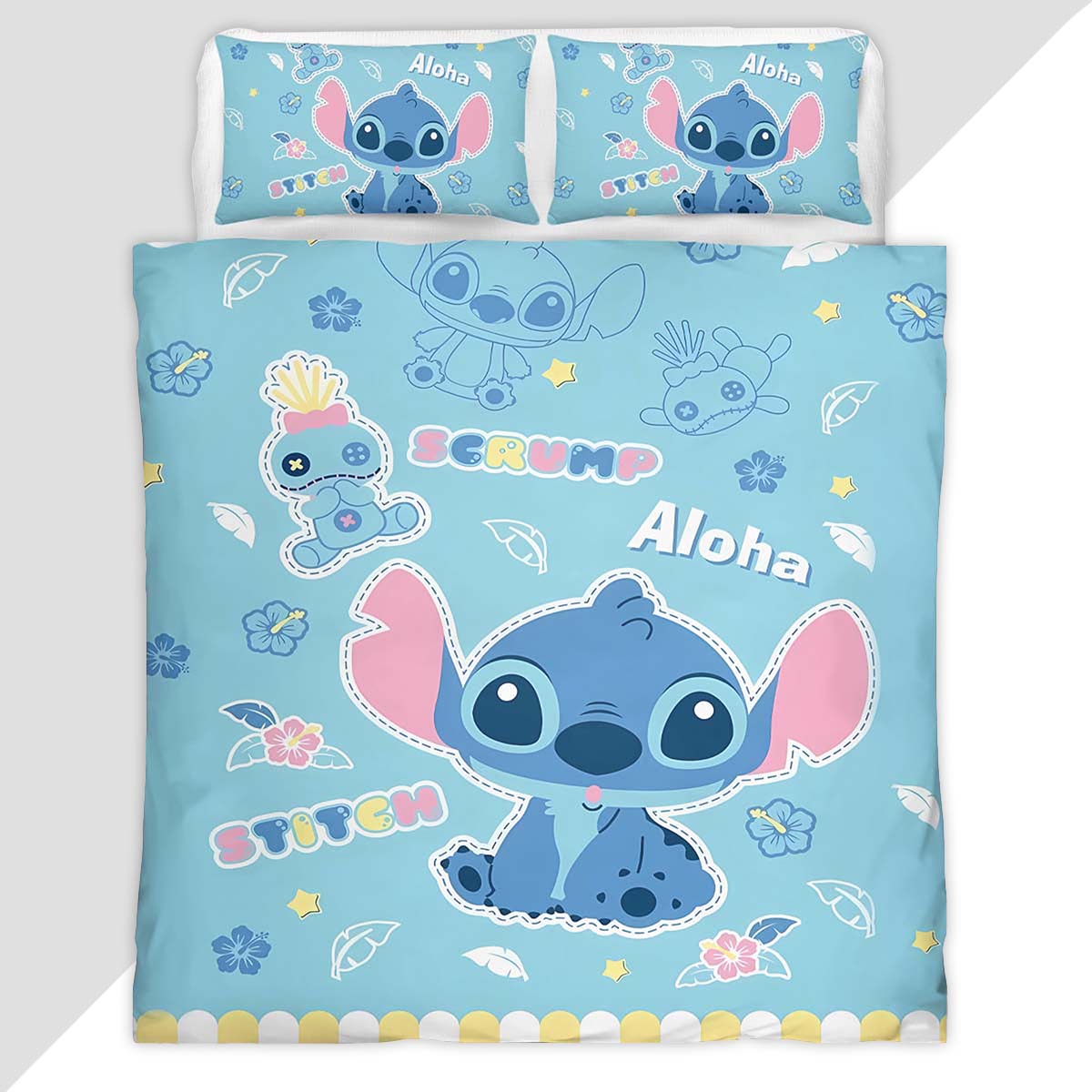 Disney Stitch Aloha Duvet Cover - Lilo and Stitch Bedding Set