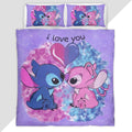 Disney Stitch And Angel In Love 2 Duvet Cover - Lilo and Stitch Bedding Set