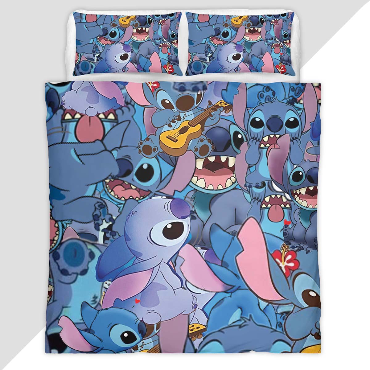 Disney Stitch Character 3 Duvet Cover - Lilo and Stitch Bedding Set