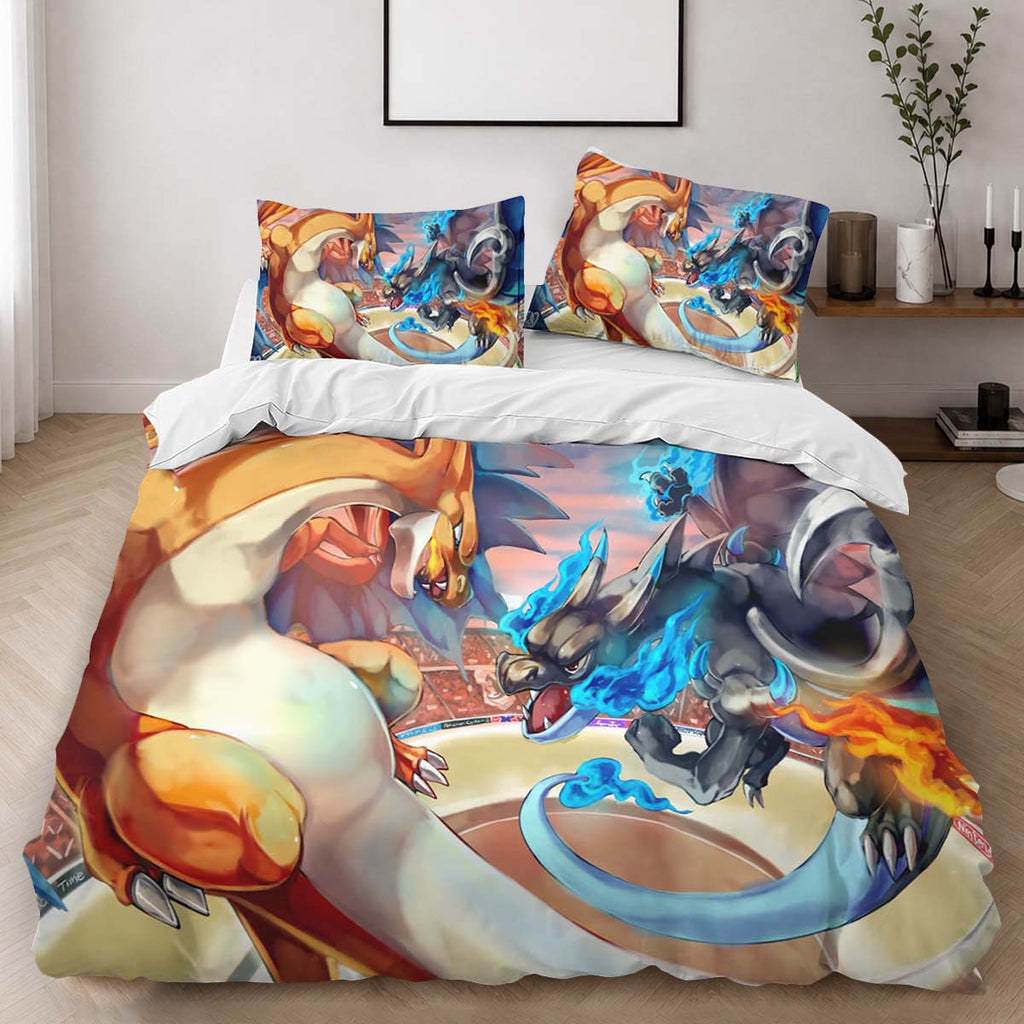 Dragon Pokemons Fight Duvet Cover - Pokemon Bedding Set 2