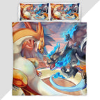 Dragon Pokemons Fight Duvet Cover - Pokemon Bedding Set