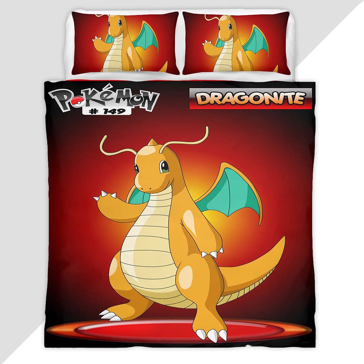 Dragonite Pokemon 8 Duvet Cover - Pokemon Bedding Set
