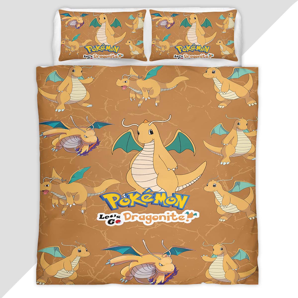 Dragonite Pokemon Duvet Cover - Pokemon Bedding Set