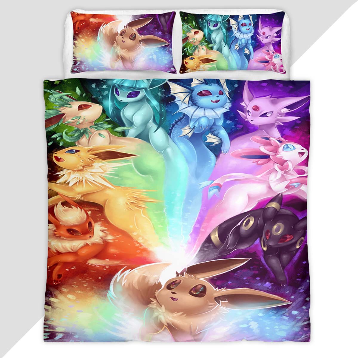Eevee Evolution Pokemon 3 Duvet Cover - Pokemon Bedding Set