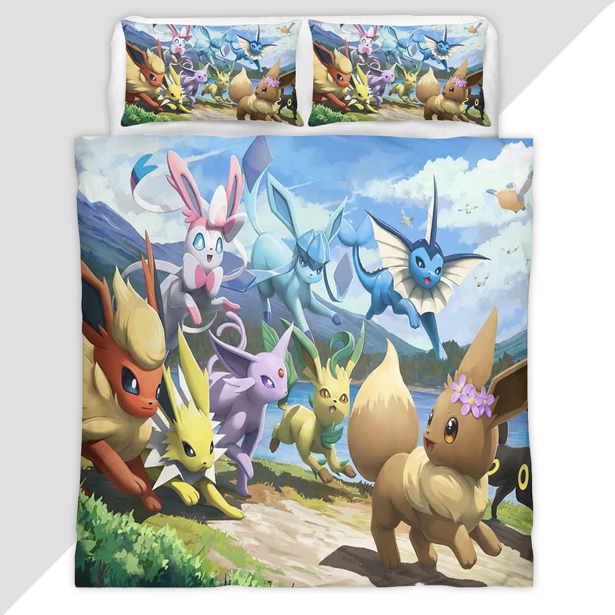 Eevee Evolution Pokemon 8 Duvet Cover - Pokemon Bedding Set