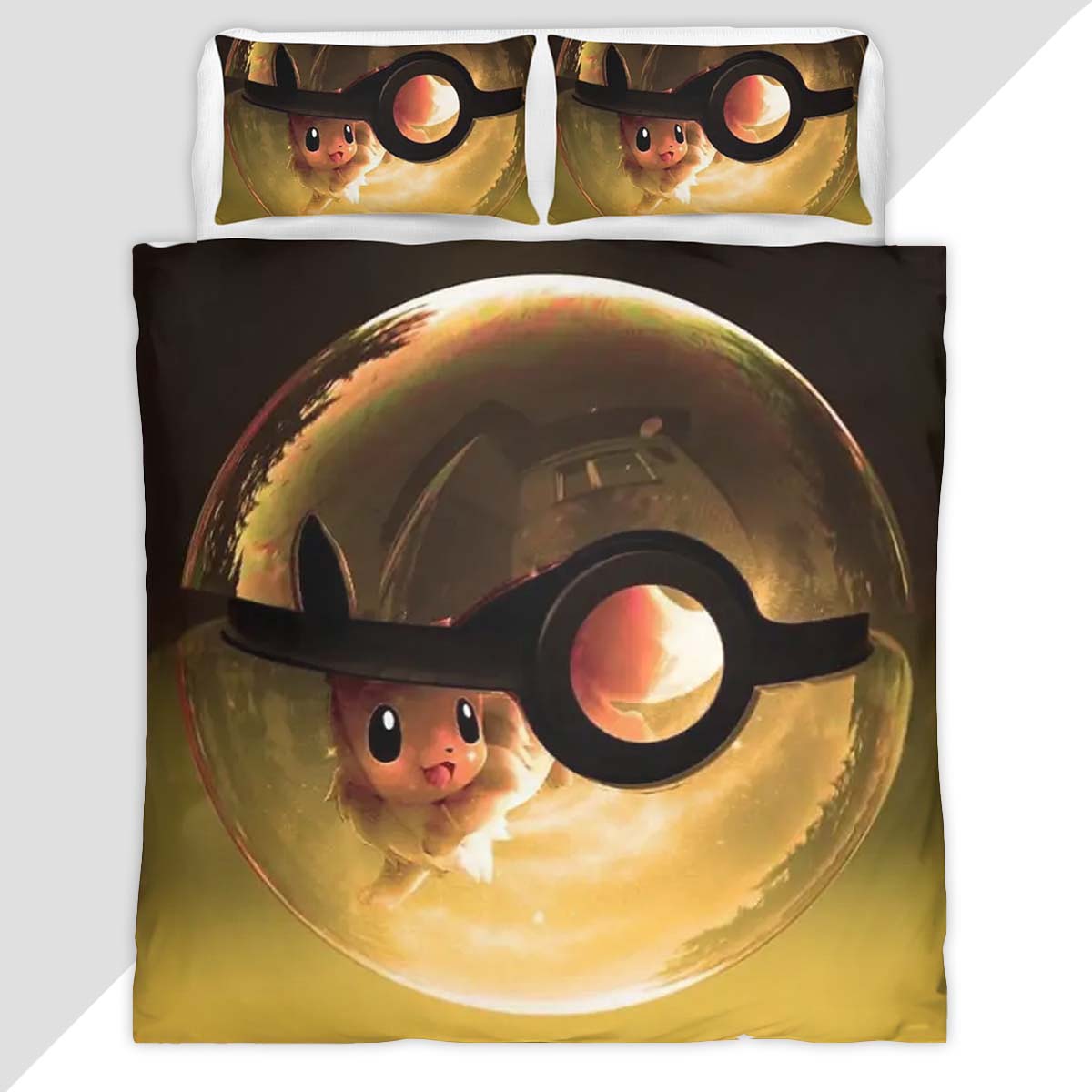 Eevee Evolution Pokemon Ball Duvet Cover - Pokemon Bedding Set