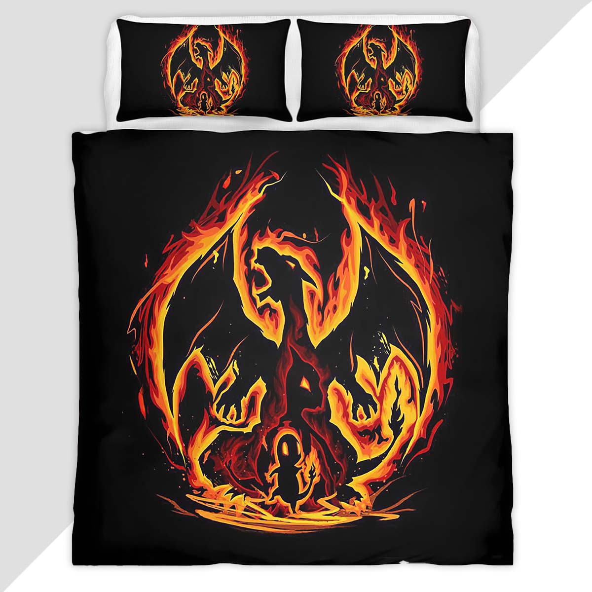 Fire Charizard Pokemon Duvet Cover - Pokemon Bedding Set