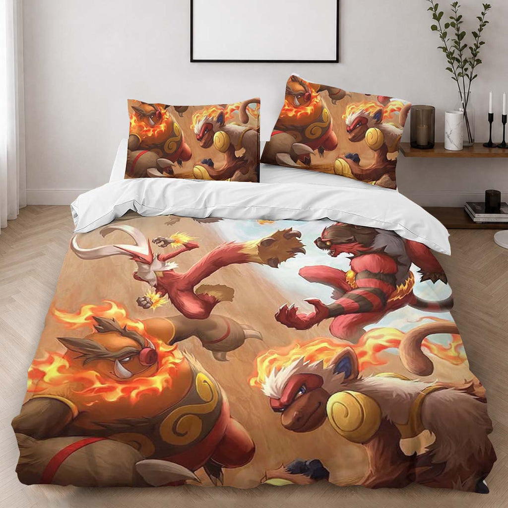 Fire Type Pokemon Duvet Cover - Pokemon Bedding Set 2