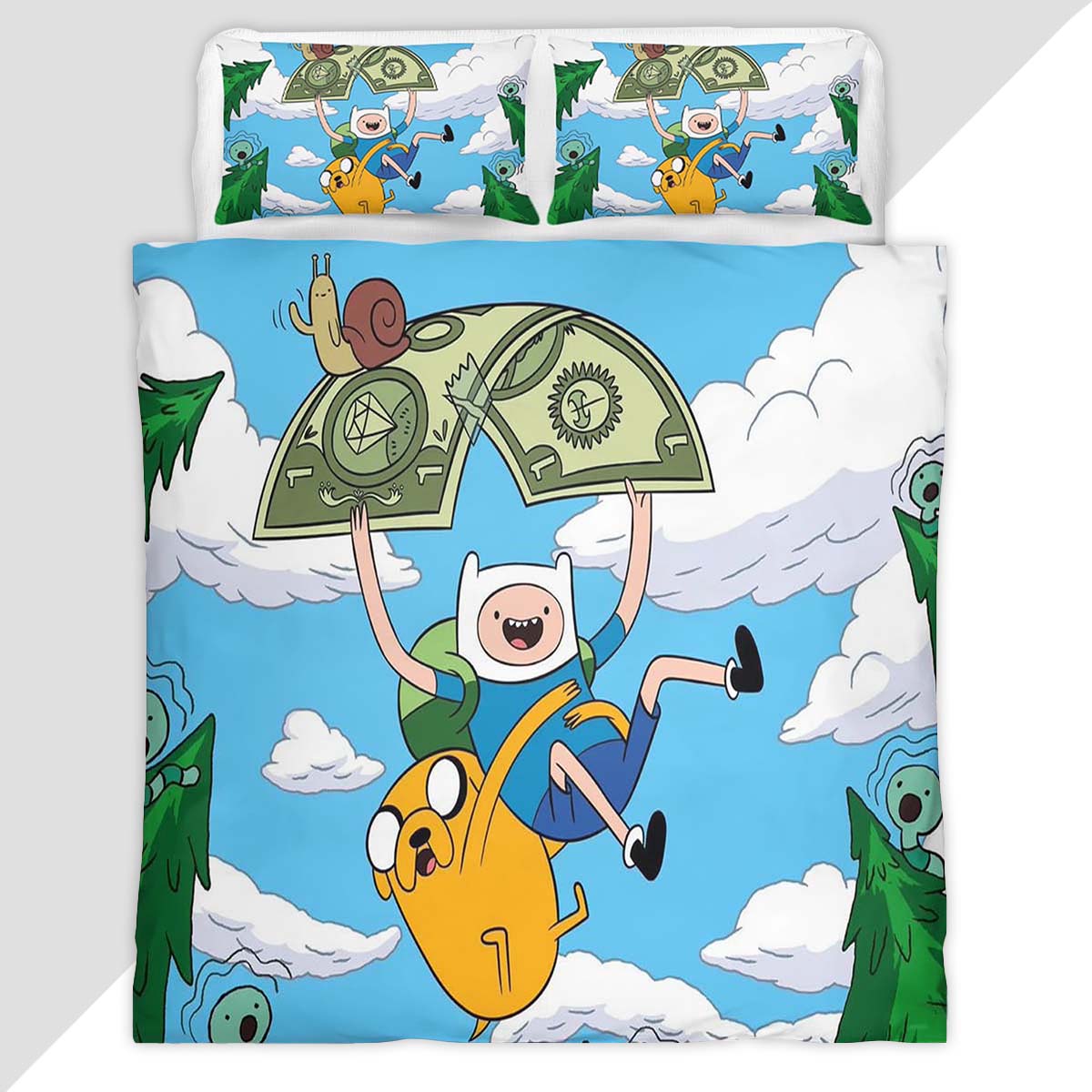 Fortnite Adventure Time Skin Dog and Human Duvet Cover - Fortnite Bedding Set