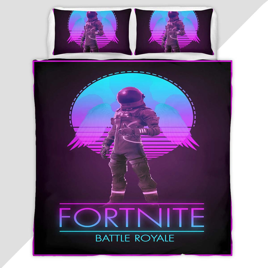 Fortnite Battle Royale Space Galaxy Retro Duvet Cover - Fortnite Bedding Set