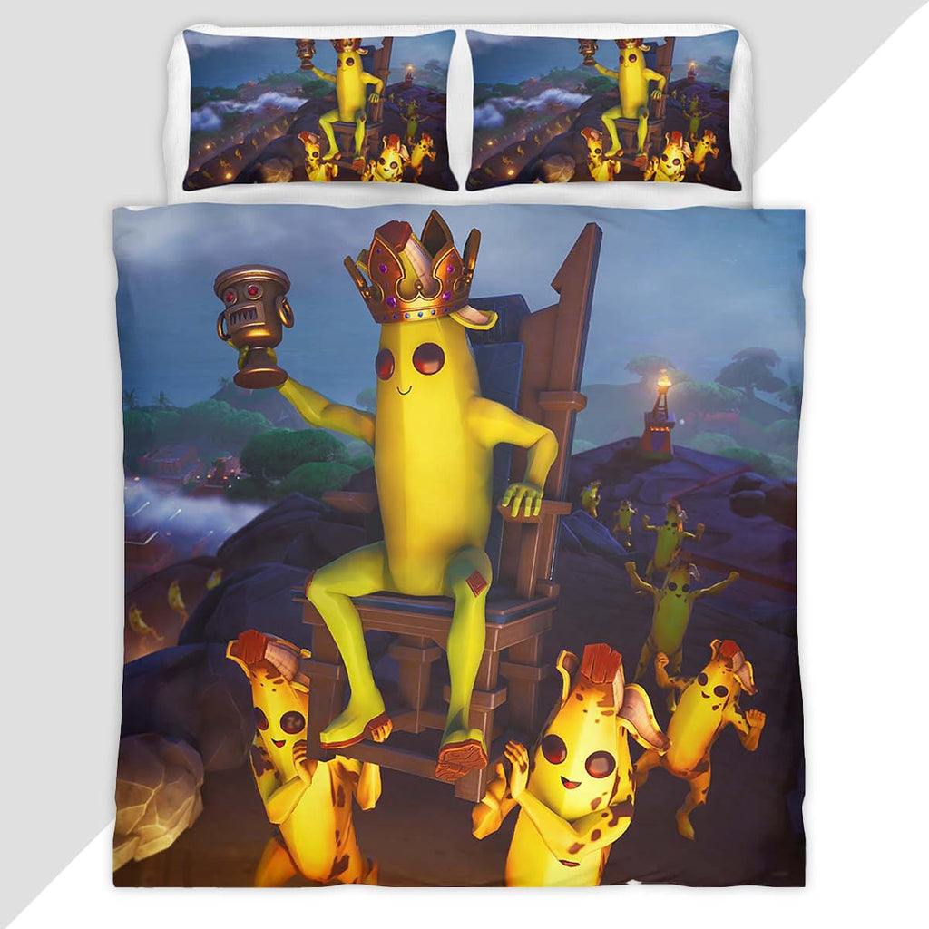 Fortnite Battle Royale Peely The Banana King Duvet Cover - Fortnite Bedding Set