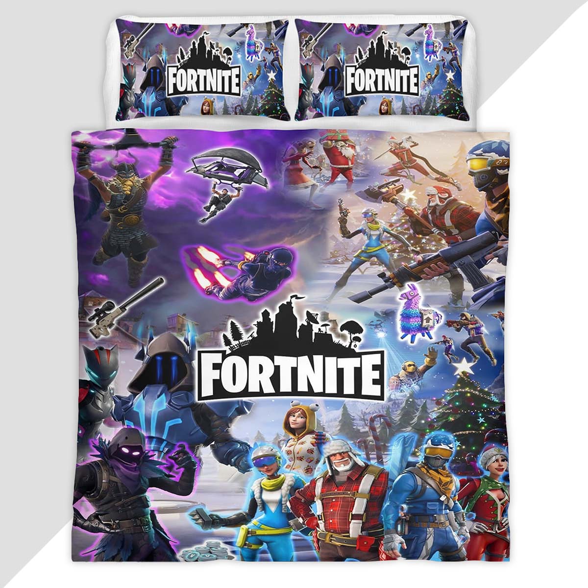 Fortnite Raven and All Skins Duvet Cover - Fortnite Bedding Set