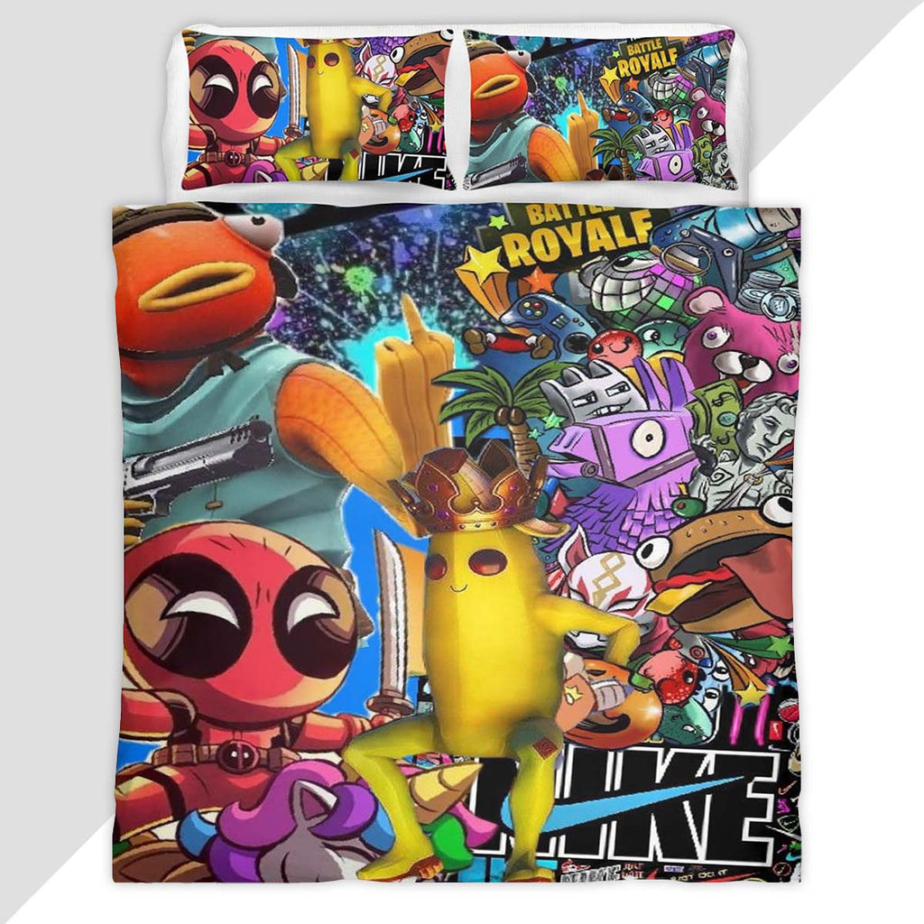 Fortnite Skin Fishstick Peely Deadpool Duvet Cover - Fortnite Bedding Set