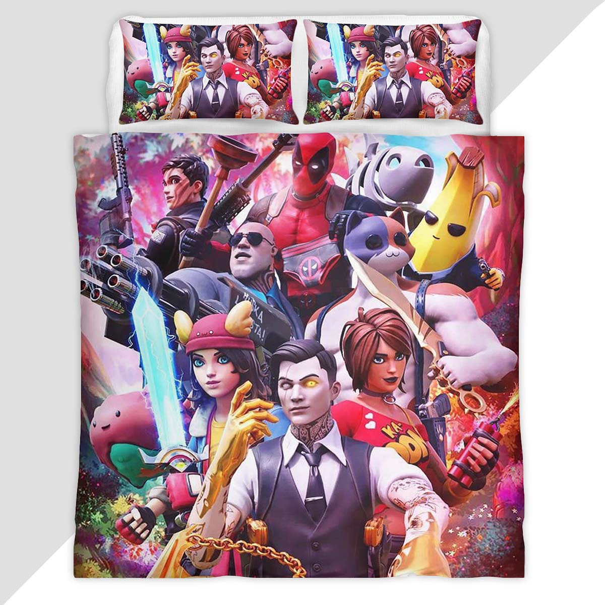 Fortnite Skin Summit Seeker Evie Midas Peely Duvet Cover - Fortnite Bedding Set