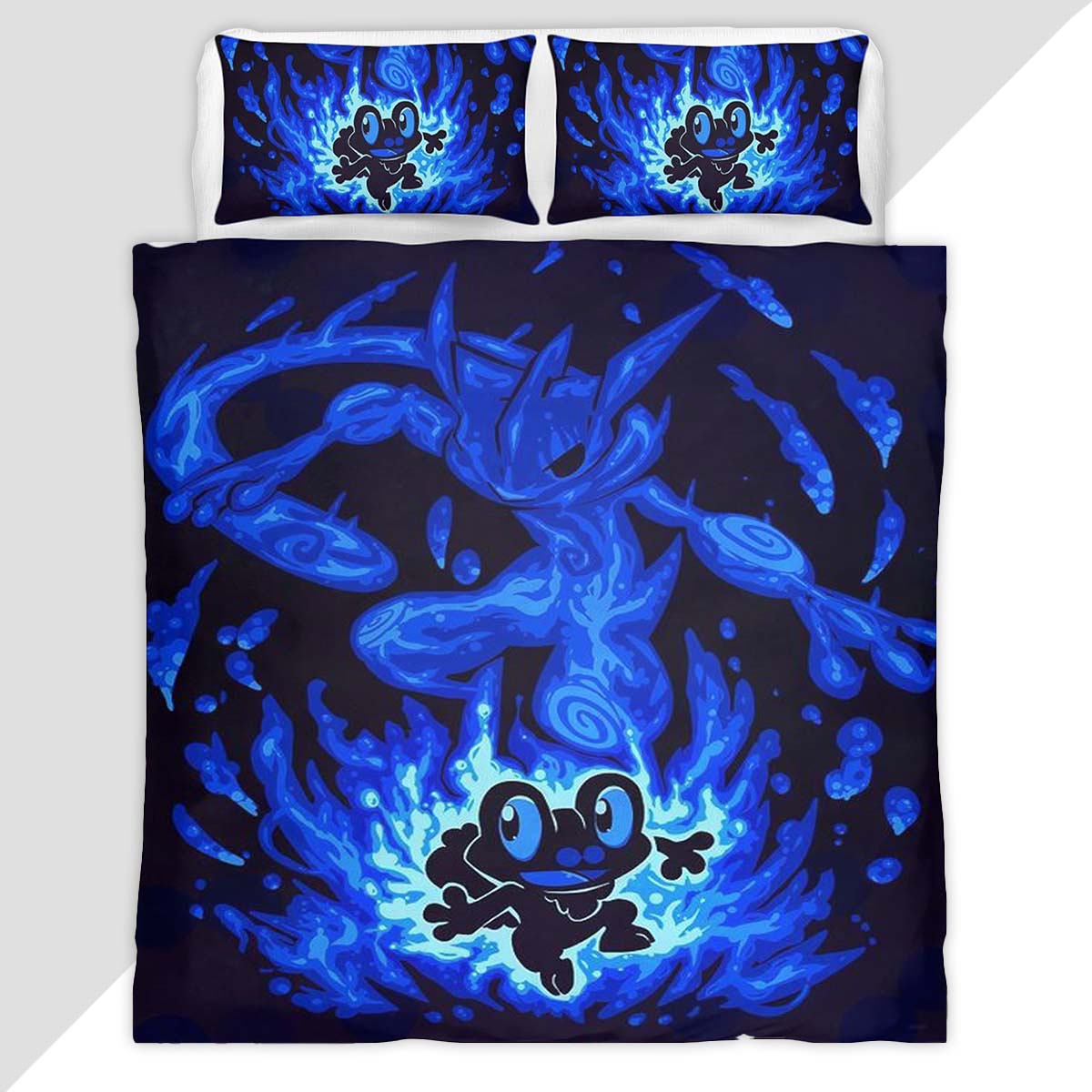 Froakie Greninja Water Pokemon Duvet Cover - Pokemon Bedding Set
