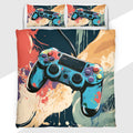 Gamer Duvet Cover Set with Artistic Painted Controller Design