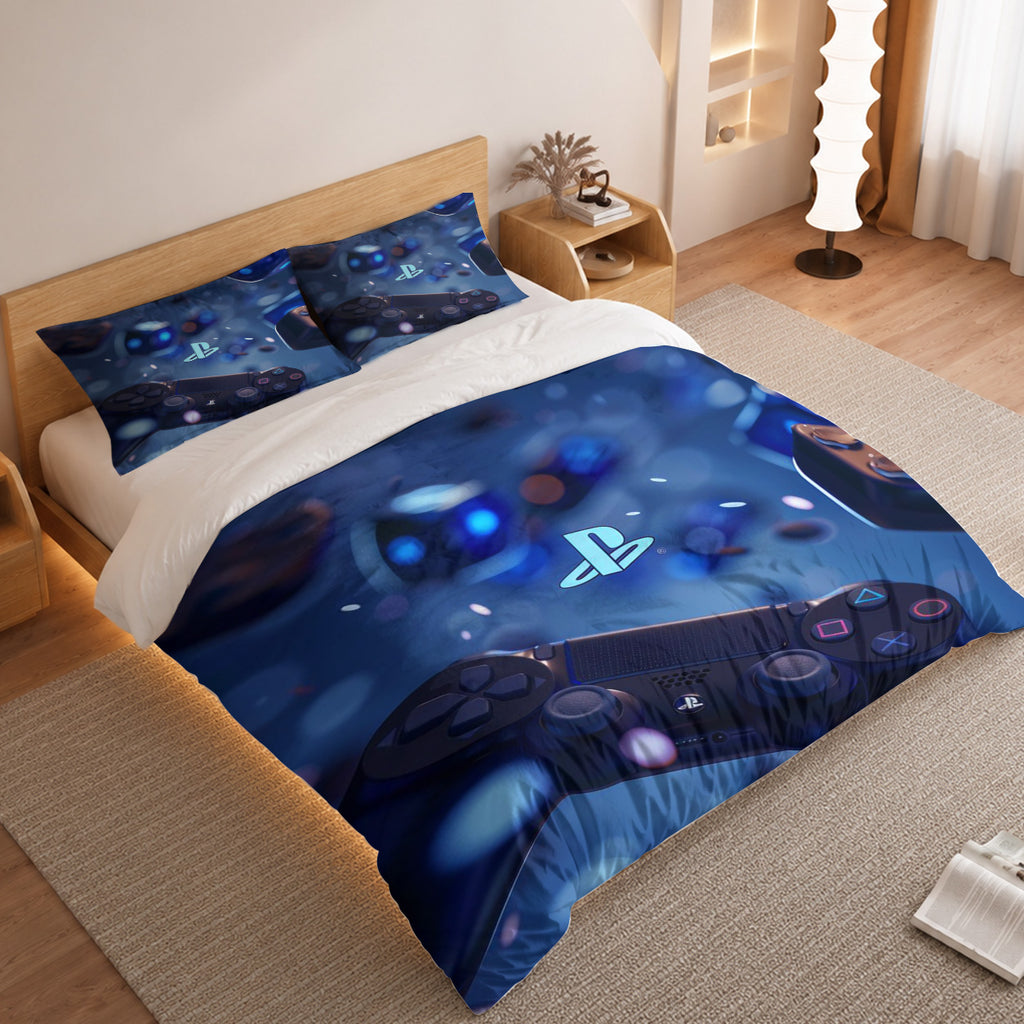 Gamer Duvet Cover Set with Floating Controller Pattern 2
