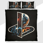 Gamer Duvet Cover Set with Dark Cyberpunk PlayStation Design