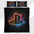 Gamer Duvet Cover Set with Fireworks PlayStation Logo