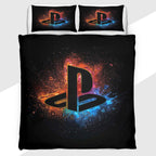 Gamer Duvet Cover Set with Fireworks PlayStation Logo