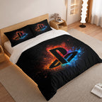 Gamer Duvet Cover Set with Fireworks PlayStation Logo 2