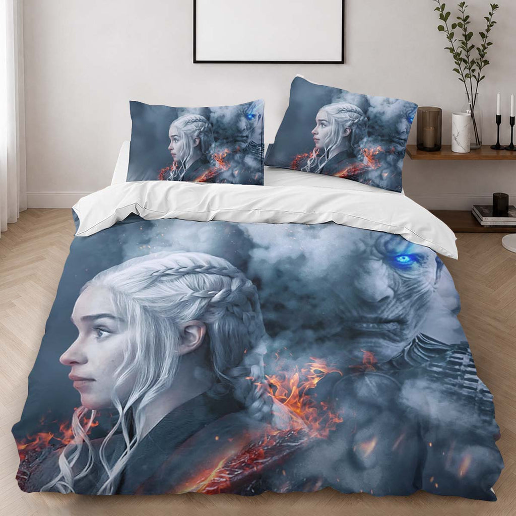 Game of Thrones Daenerys Targaryen Mother of Dragons And White Walker 35 Duvet Cover - Game of Thrones Bedding Set 2