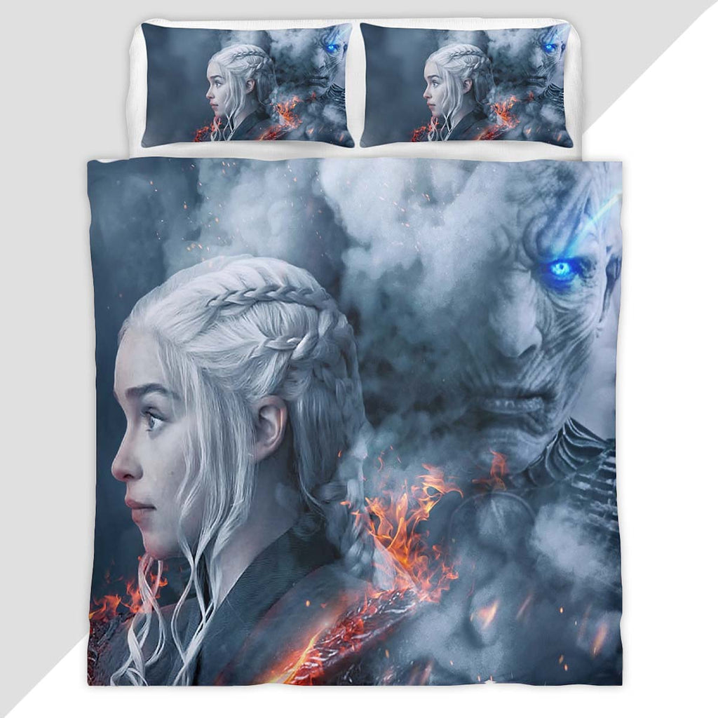 Game of Thrones Daenerys Targaryen Mother of Dragons And White Walker 35 Duvet Cover - Game of Thrones Bedding Set