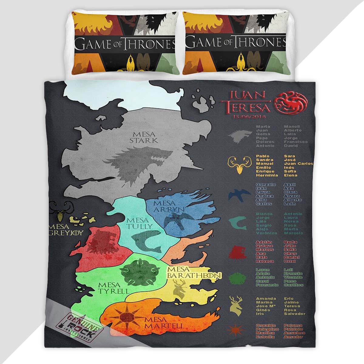 Game of Thrones Houses Map Duvet Cover - Game of Thrones Bedding Set