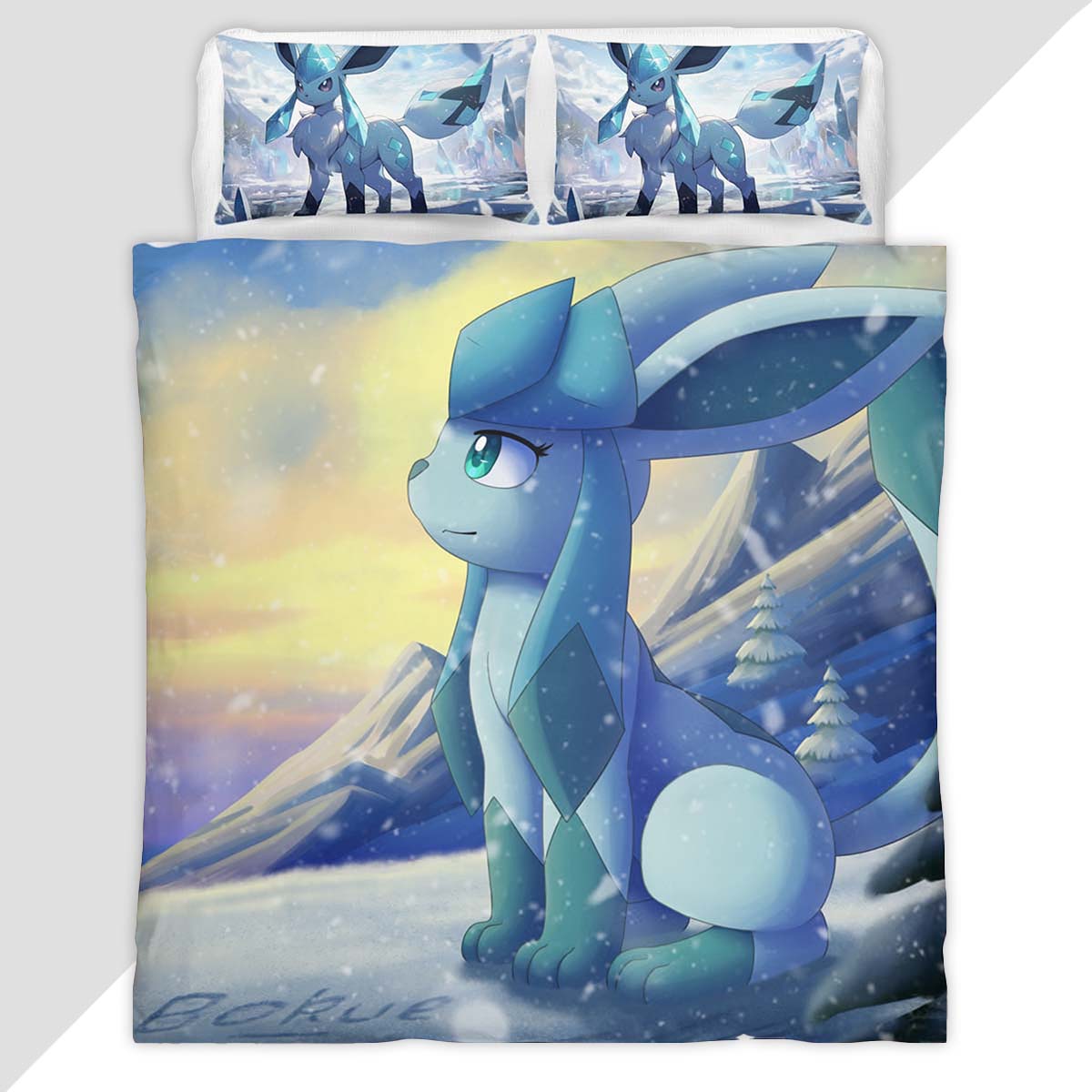 Glaceon Pokemon 9 Duvet Cover - Pokemon Bedding Set