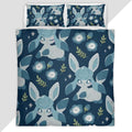 Glaceon Pokemon Among The Blue Flowers Duvet Cover - Pokemon Bedding Set
