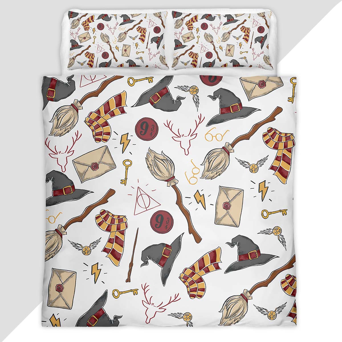 Gryffindor House Harry Potter Symbols Duvet Cover - Harry Potter Bedding Set