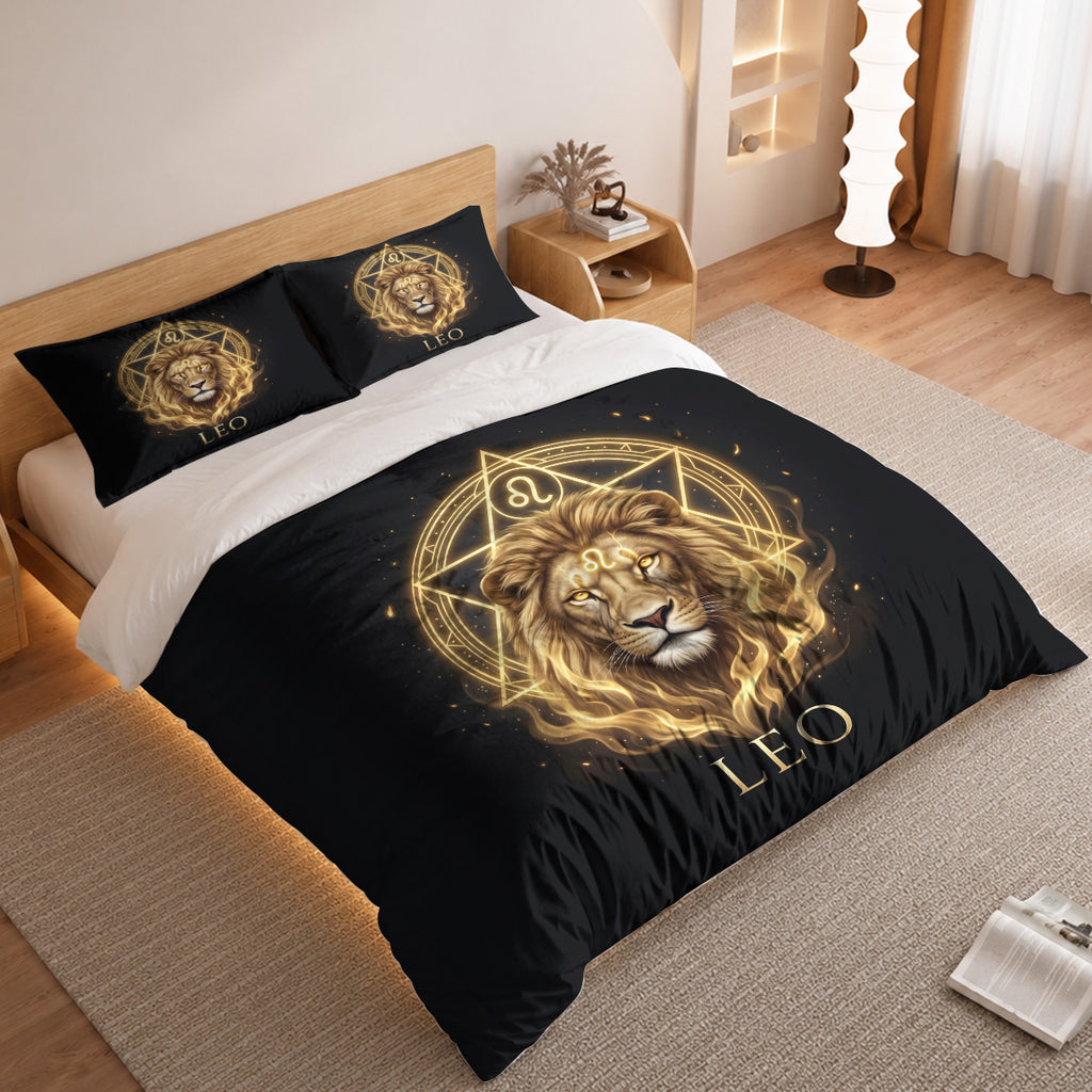 Leo Royal Golden Lion Duvet Cover Bedding Set 2