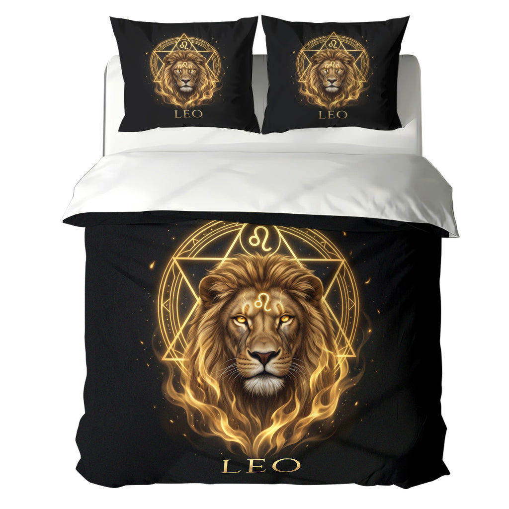 Leo Royal Golden Lion Duvet Cover Bedding Set