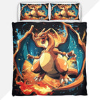 Pokemon Duvet Cover Set with Charizard Flaming Fire