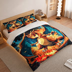 Pokemon Duvet Cover Set with Charizard Flaming Fire 2