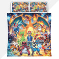 Pokemon Duvet Cover Set with Ash Ketchum and Charizard Team