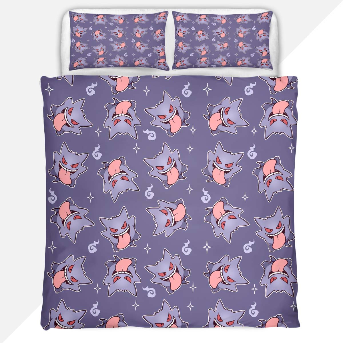 Pokemon Duvet Cover Set with Gengar Pattern Repeat