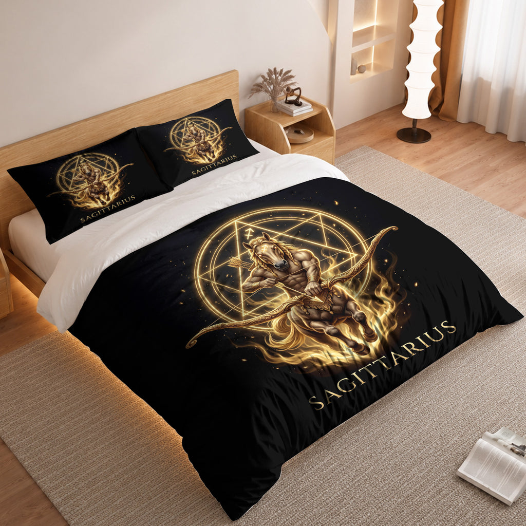Sagittarius Cosmic Golden Archer Duvet Cover Bedding Set 2