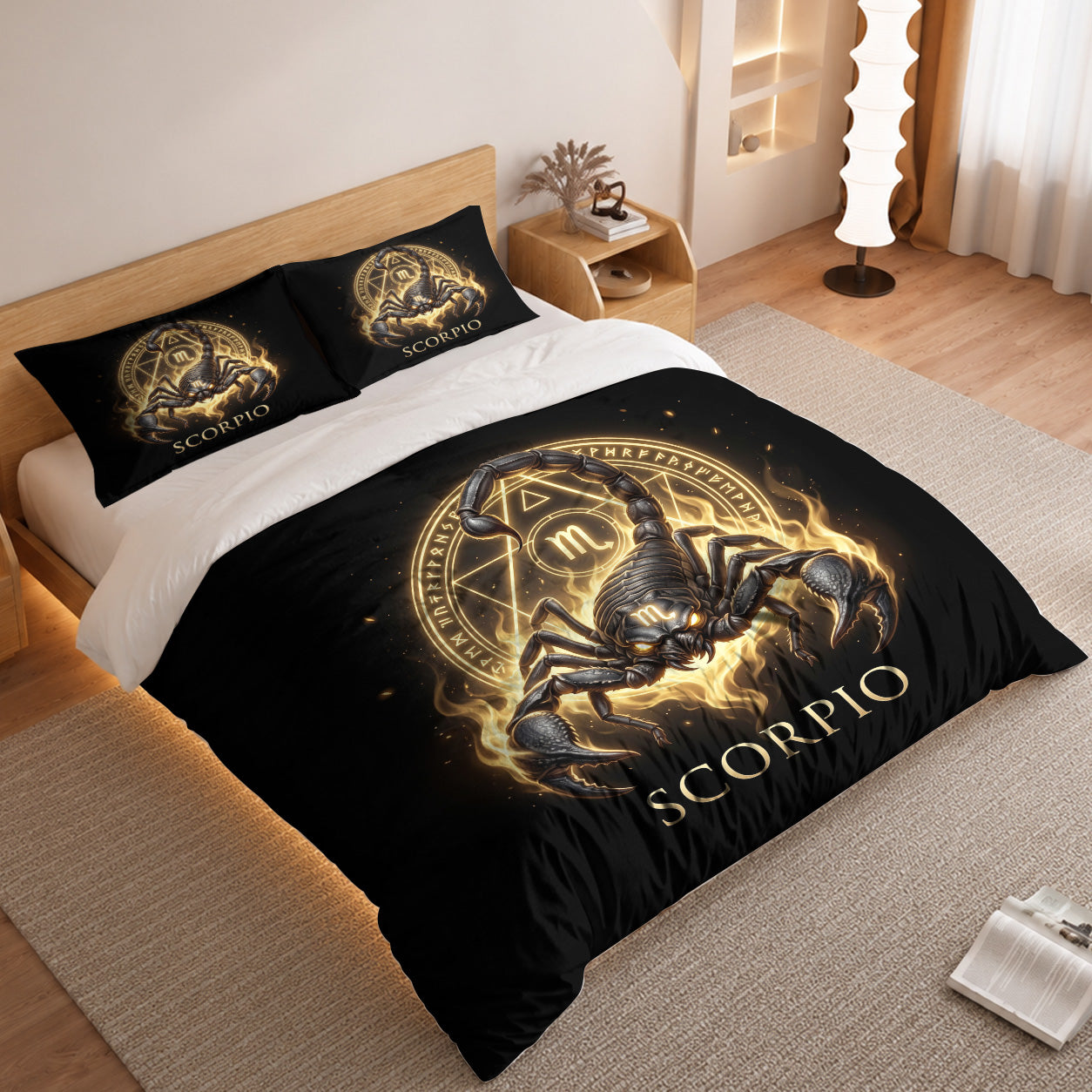 Scorpio Mystic Golden Scorpion Duvet Cover Bedding Set 2