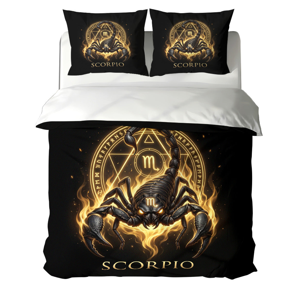 Scorpio Mystic Golden Scorpion Duvet Cover Bedding Set
