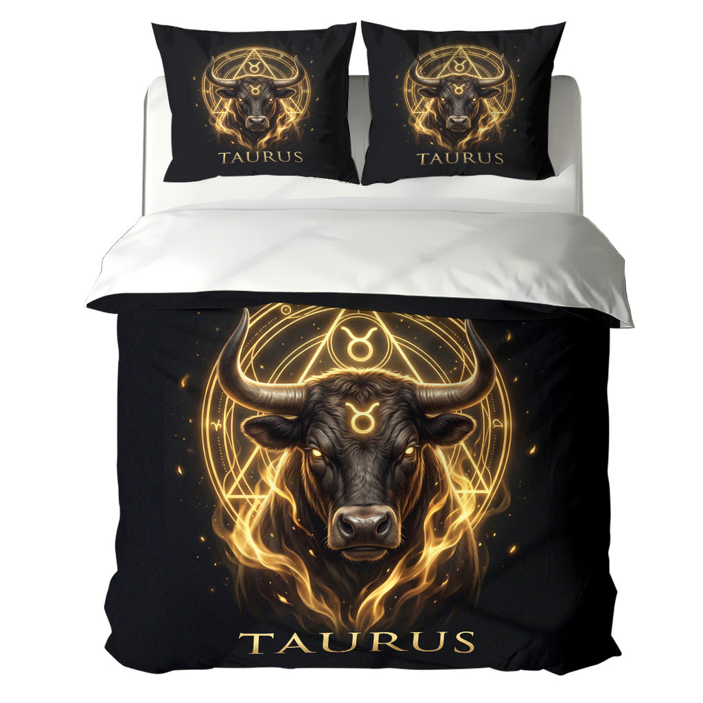 Taurus Majestic Golden Bull Duvet Cover Bedding Set