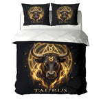 Taurus Majestic Golden Bull Duvet Cover Bedding Set