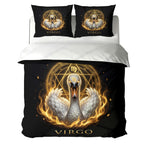 Virgo Sacred Golden Swan Duvet Cover Bedding Set