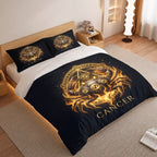 Cancer Luminous Golden Crab Duvet Cover Bedding Set 2