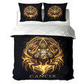 Cancer Luminous Golden Crab Duvet Cover Bedding Set