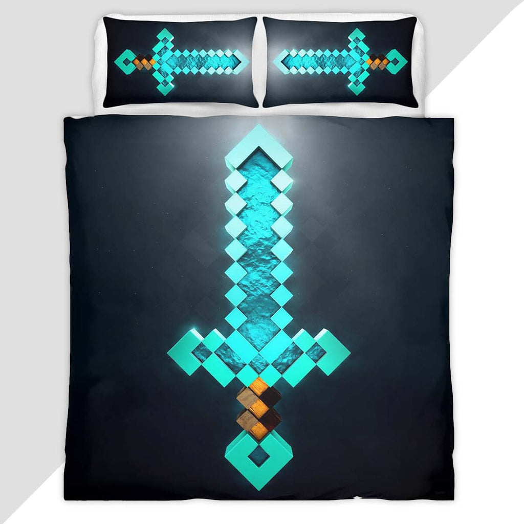 Enchanted Diamond Sword Minecraft Duvet Cover - Minecraft Bedding Set