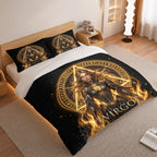 Virgo Celestial Golden Goddess Duvet Cover Bedding Set