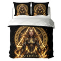 Virgo Celestial Golden Goddess Duvet Cover Bedding Set