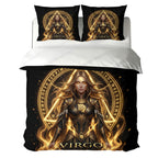 Virgo Celestial Golden Goddess Duvet Cover Bedding Set